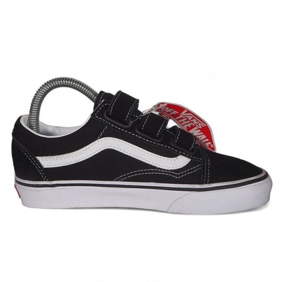 Vans Old Skool V Hook & Loop "Prison Style" Black / White Women's 6.5 - Picture 7 of 11